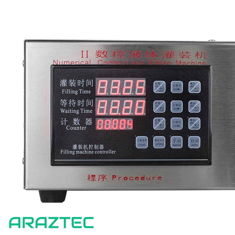 دستگاه پرکن مایعات رقیق دیجیتال دو نازل 2 الی 3500 میلی لیتر مدل F5 آرازتک