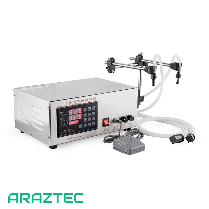 دستگاه پرکن مایعات رقیق دیجیتال دو نازل 2 الی 3500 میلی لیتر مدل F5 آرازتک