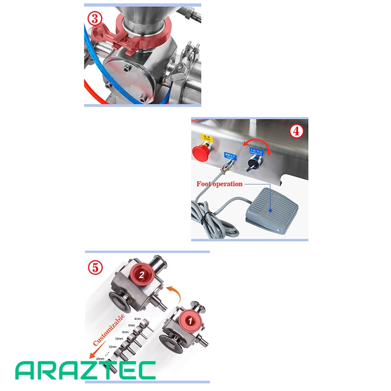 دستگاه پرکن مایعات غلیظ و رقیق پنوماتیک 100-1000 میلی لیتر مدل F2 آرازتک