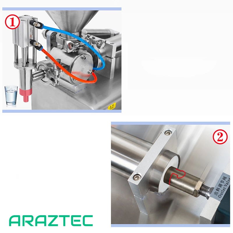 دستگاه پرکن مایعات غلیظ و رقیق پنوماتیک 100-1000 میلی لیتر مدل F2 آرازتک