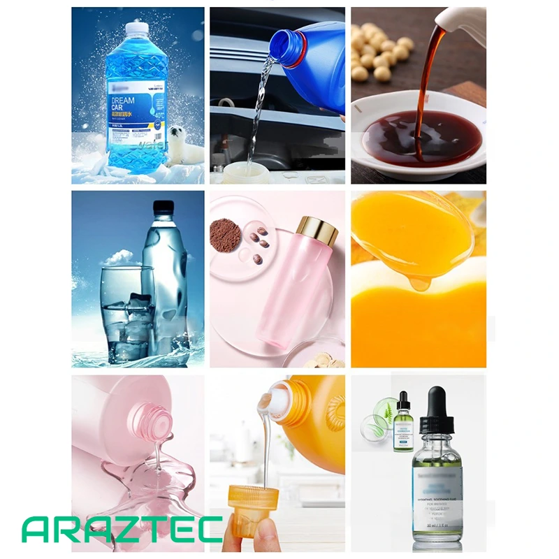 دستگاه پرکن مایعات 30 الی 500 میلی لیتر پنوماتیک دارای سیستم مکش از مخزن مایع تک نازل مدل F11 آرازتک