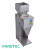 دستگاه پرکن پودر و گرانول 10 الی 1000 گرم دارای پدال، ویبره، کنترل دریچه و کاپ تخلیه استیل مدل FP4 آرازتک
