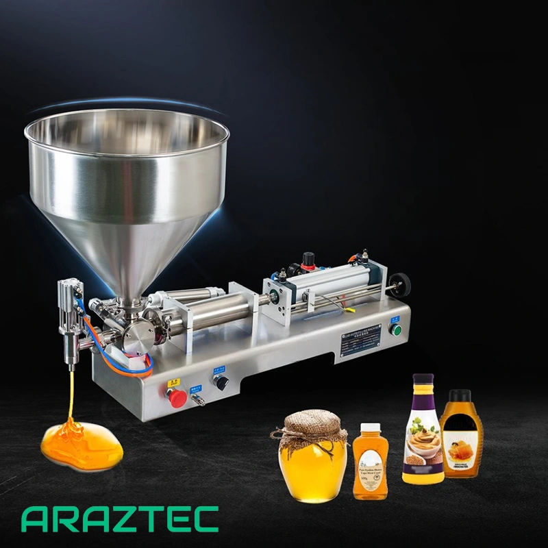 دستگاه پرکن مایعات رقیق و غلیظ پنوماتیک 50-1000 میلی لیتر مدل F21 آرازتک