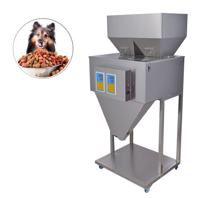 دستگاه پرکن پودر و گرانول 30 الی 3000 گرم دو توزین دارای پدال، ویبره، کنترل دریچه و کاپ تخلیه استیل مدل FP23 آرازتک