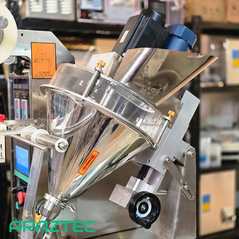 دستگاه پرکن بسته بندی ساشه ماردونی تمام اتوماتیک 1-200 گرم سه طرف دوخت پودری مدل S32 سری 320 آرازتک