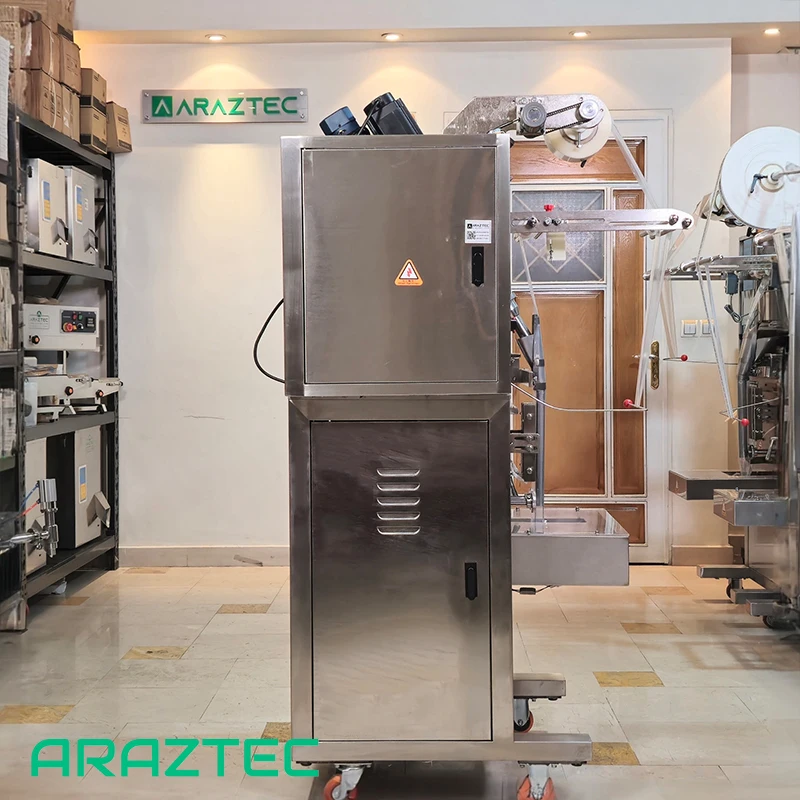 دستگاه پرکن بسته بندی ساشه ماردونی تمام اتوماتیک 1-200 گرم سه طرف دوخت پودری مدل S32 سری 320 آرازتک