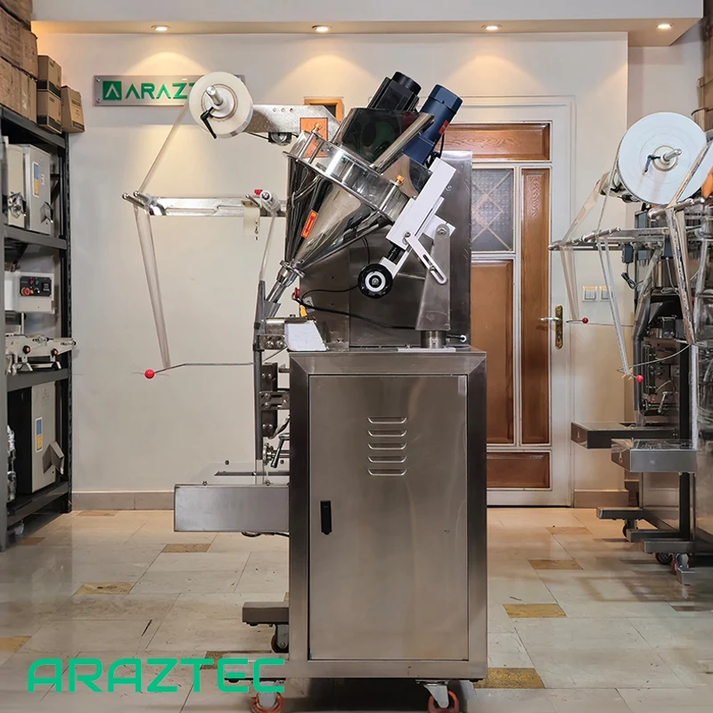 دستگاه پرکن بسته بندی ساشه ماردونی تمام اتوماتیک 1-200 گرم سه طرف دوخت پودری مدل S32 سری 320 آرازتک