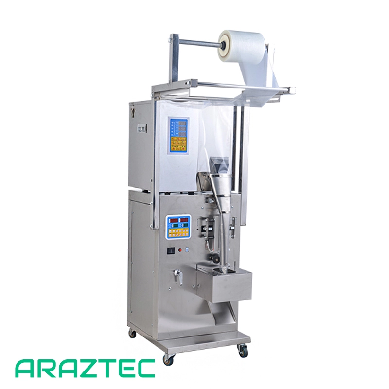 دستگاه پرکن بستهبندی ساشه شمارشی 1-100 عدد پشت دوخت تک توزین گرانول مدل S44 آرازتک